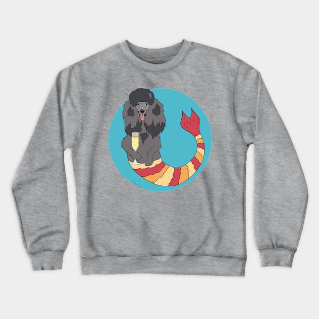 Sandy the Poodle Mermutt Crewneck Sweatshirt by abrushwithhumor